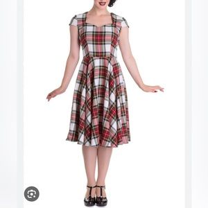 Hell Bunny Vixen Aberdeen Plaid fit & flare swing dress - holiday